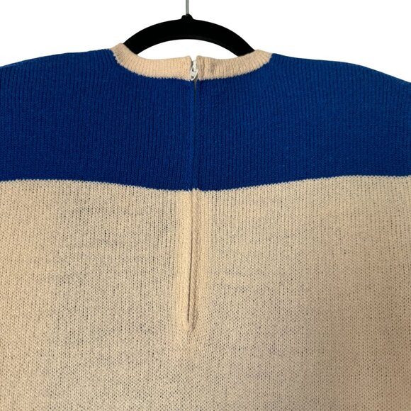 Antonella Preve Vintage 80's Small Blue/Cream Sweater Knit Dress Starfish Accent - Picture 5 of 10